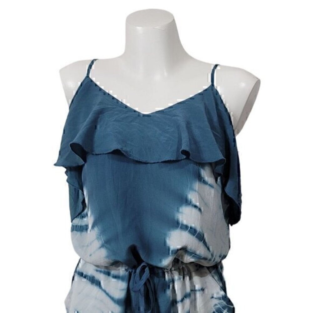 Chaser Silk Romper L Blue Tie Dye - Picture 2 of 10